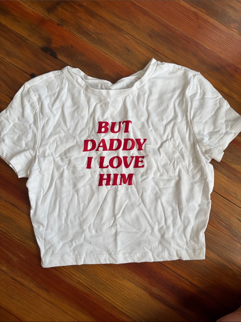 wild fable White Short-Sleeve Tee with Red Graphic Text
